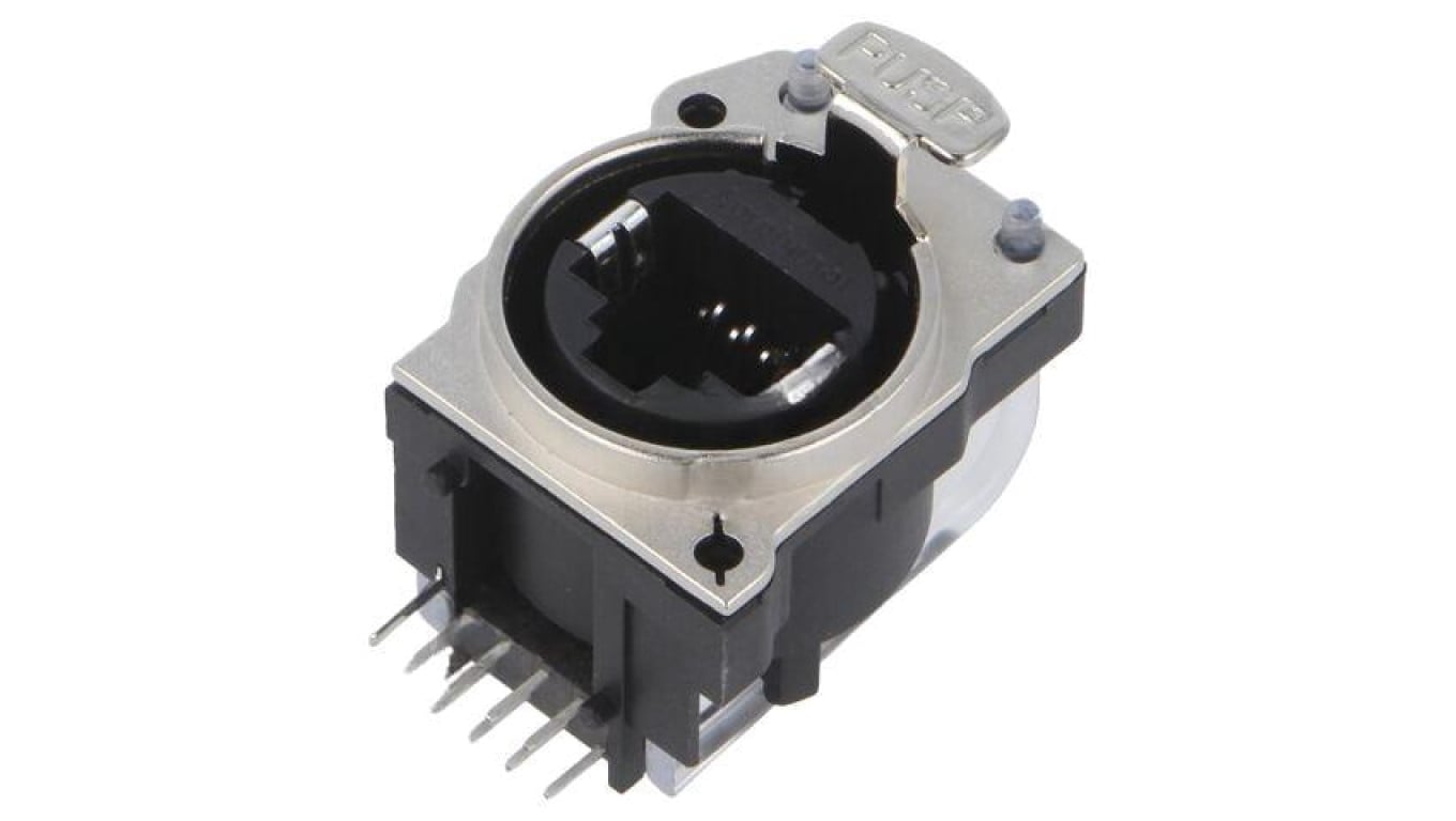 Złącze RJ45, żeńskie, gniazdo, proste, 125 V RJX8FB6HLPB
