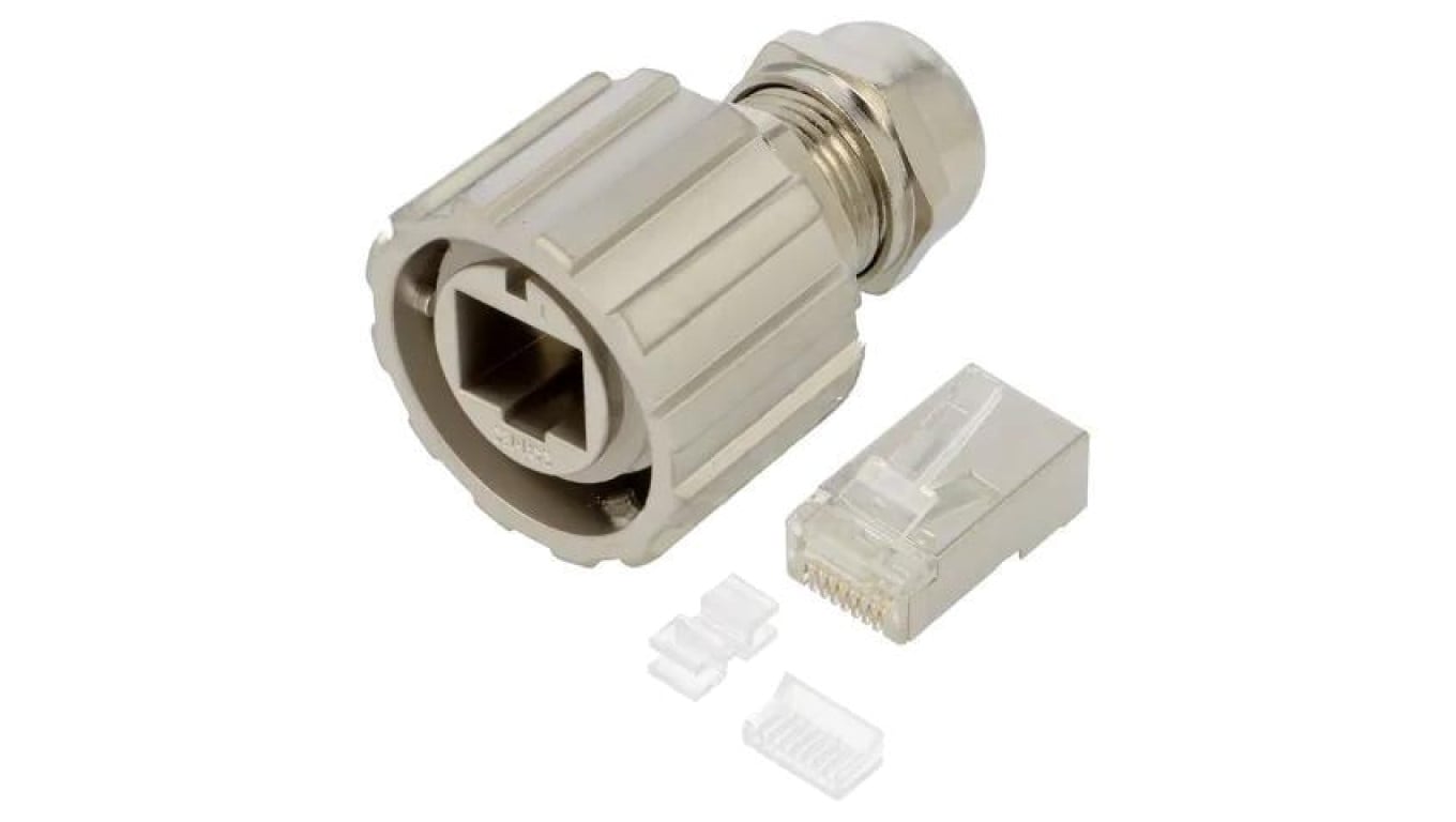 Złącze RJ45, żeńskie, wtyk, proste, okrągłe, ilość pinów: 8, ekranowane, kat 6a, 8p8c 17-150284