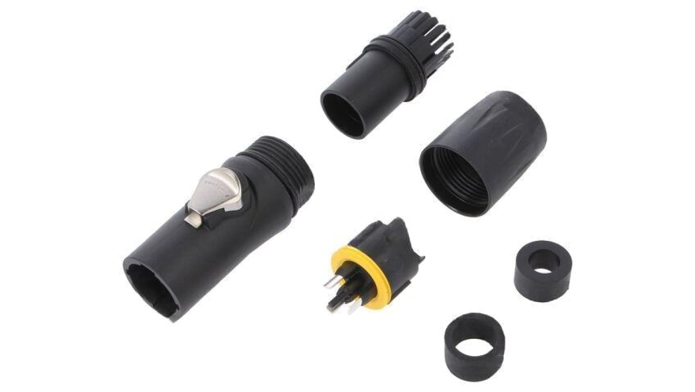 Złącze SpeakON, męskie, wtyk, PIN: 3, proste, napięcie znamionowe: 250V, prąd znamionowy: 16A HPT-3-M