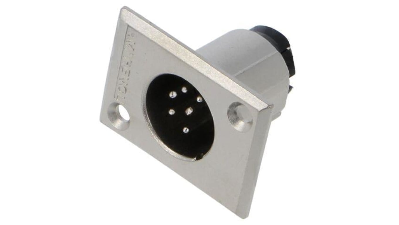 Złącze XLR, męskie, gniazdo, PIN: 6, proste, napięcie znamionowe: 133V, prąd znamionowy: 7,5A AC6AMP
