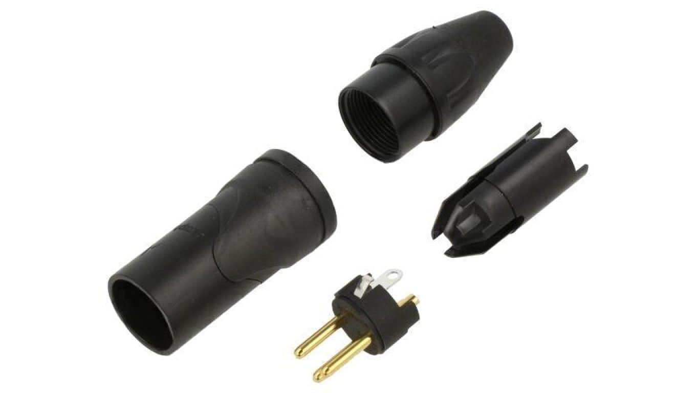 Złącze XLR, męskie, wtyk, PIN: 3, proste, napięcie znamionowe: 133V, prąd znamionowy: 15A, złocony AX3MB-AU