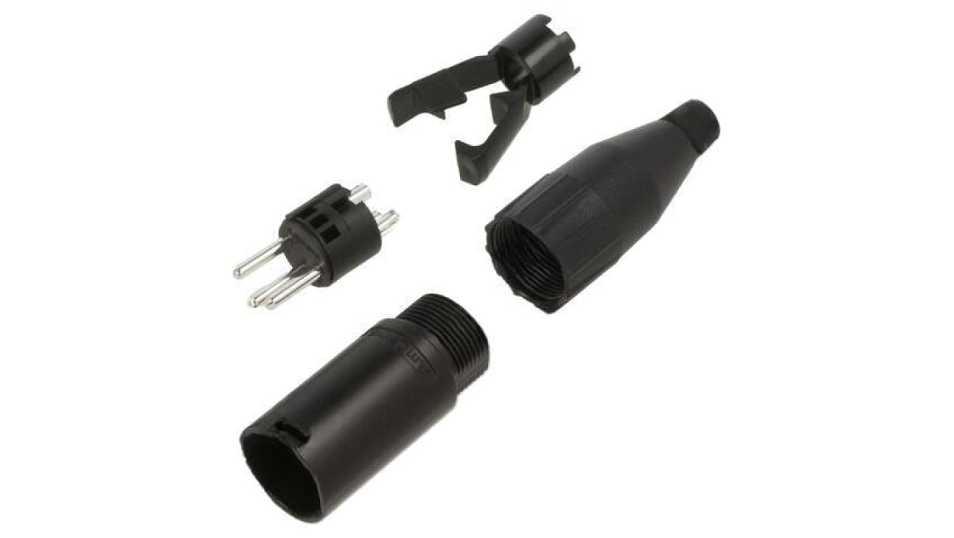 Złącze XLR, męskie, wtyk, PIN: 3, proste, prąd znamionowy: 15A AC3MB