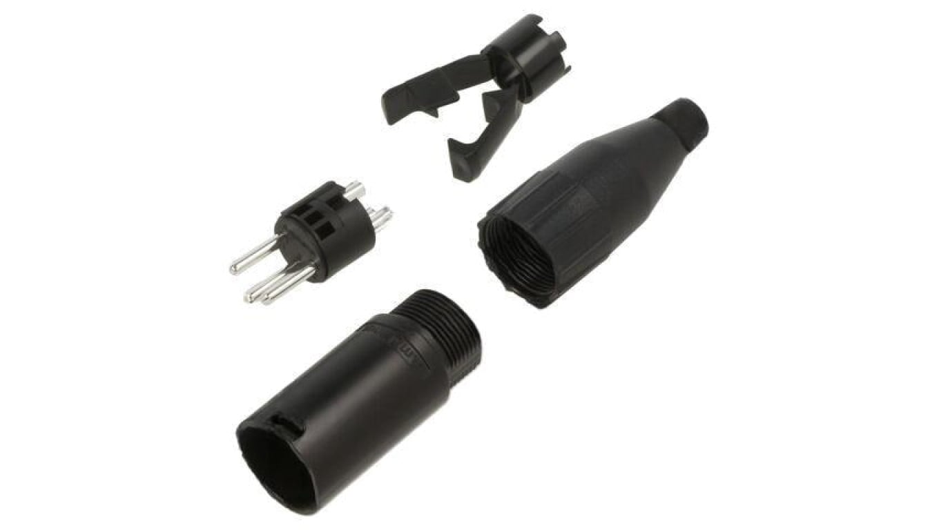 Złącze XLR, męskie, wtyk, PIN: 3, proste, prąd znamionowy: 15A AC3MB