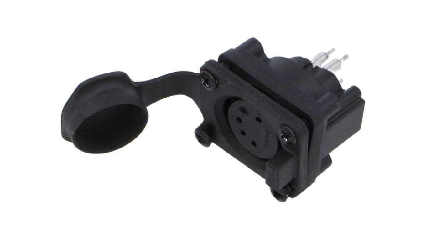 Złącze XLR, żeńskie, gniazdo, PIN: 5, proste, napięcie znamionowe: 133V, prąd znamionowy: 7,5A AXS5FPV