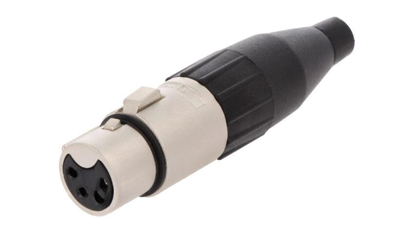 Złącze XLR, żeńskie, wtyk, PIN: 4, proste, napięcie znamionowe: 133V, prąd znamionowy: 10A AC4F