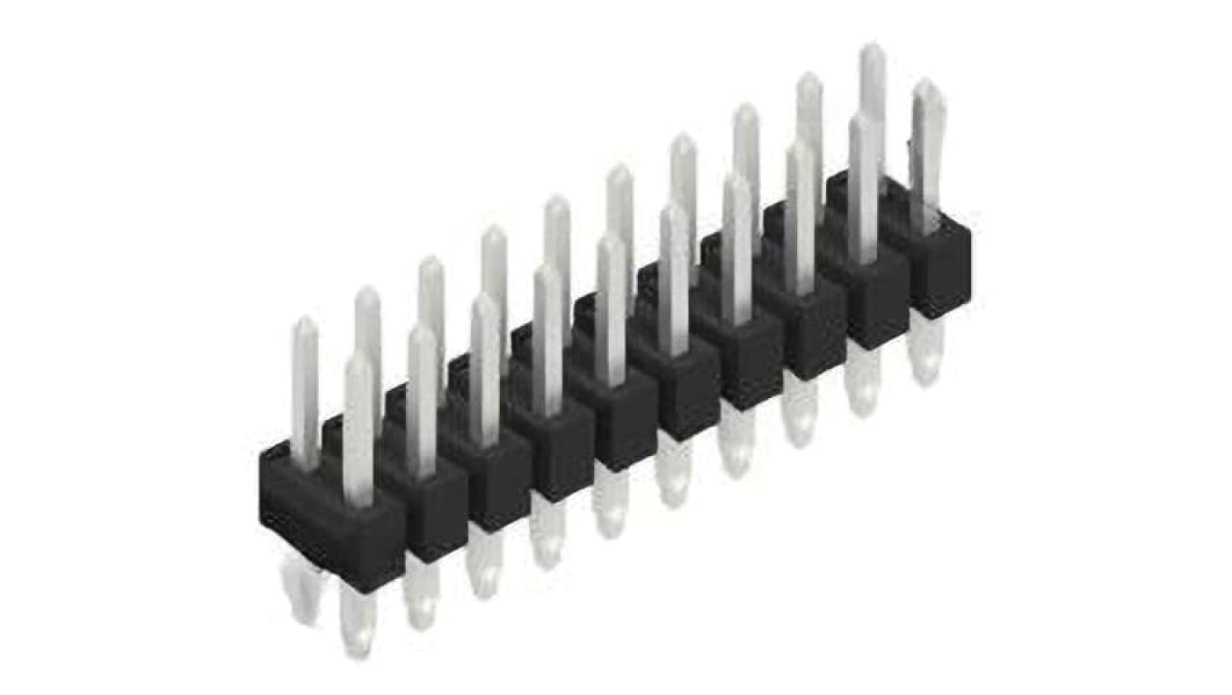 Złącze kołkowe, listwa kołkowa, męskie, proste,Il. pinów: 20, THT, 3A, 250V, 2x10, raster: 2,54 mm 10059891