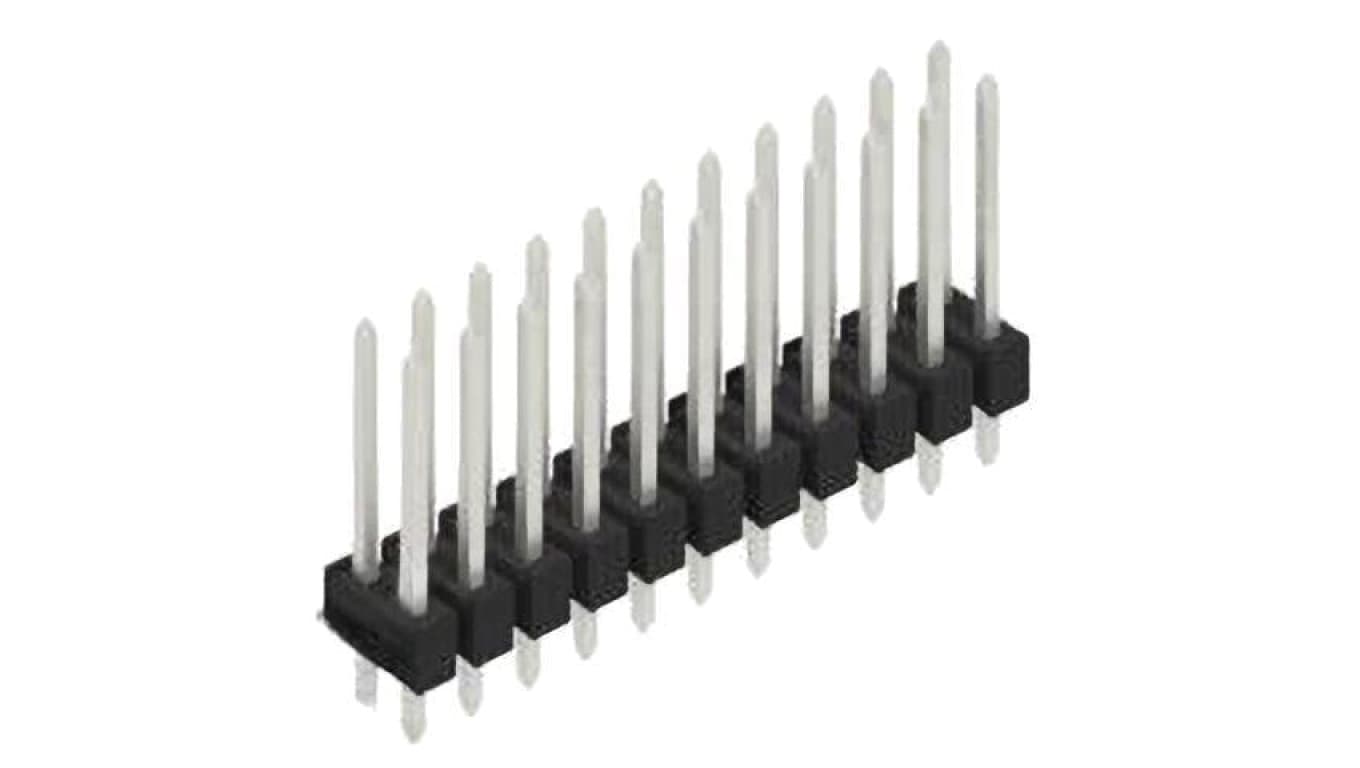 Złącze kołkowe, listwa kołkowa, męskie, proste,Il. pinów: 22, THT, 3A, 250V, 2x11, raster: 2,54 mm 10055385