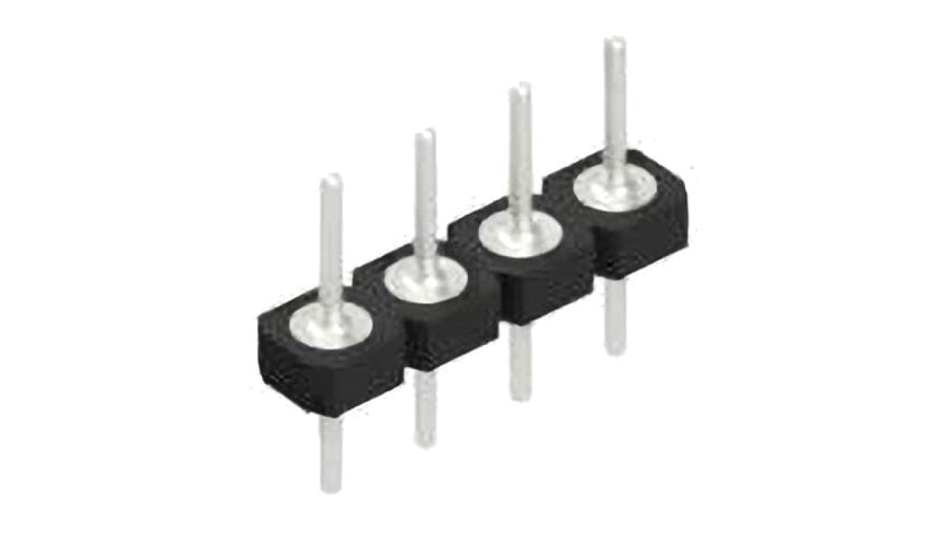 Złącze kołkowe, listwa kołkowa, męskie, proste,Il. pinów: 4, THT, 1,5A, 60V, 1x4, raster: 2,54 mm 10043829