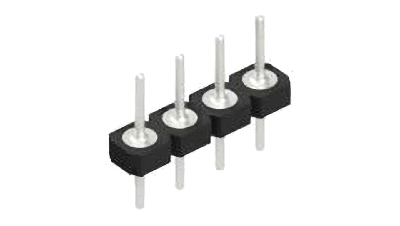 Złącze kołkowe, listwa kołkowa, męskie, proste,Il. pinów: 4, THT, 1,5A, 60V, 1x4, raster: 2,54 mm 10043829
