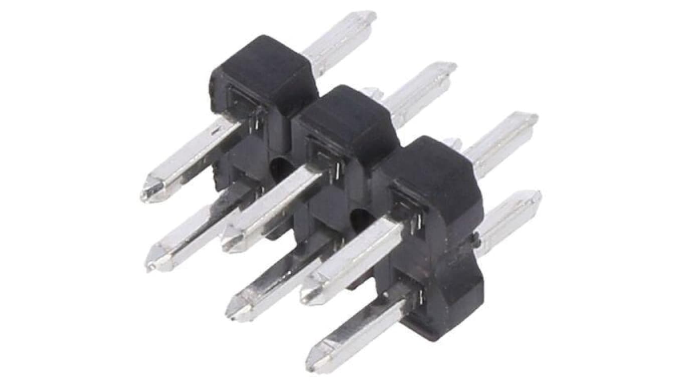 Złącze kołkowe, listwa kołkowa, męskie, proste,Il. pinów: 6, THT, 3A, 250V, 2x3, raster: 2,54 mm 10058507