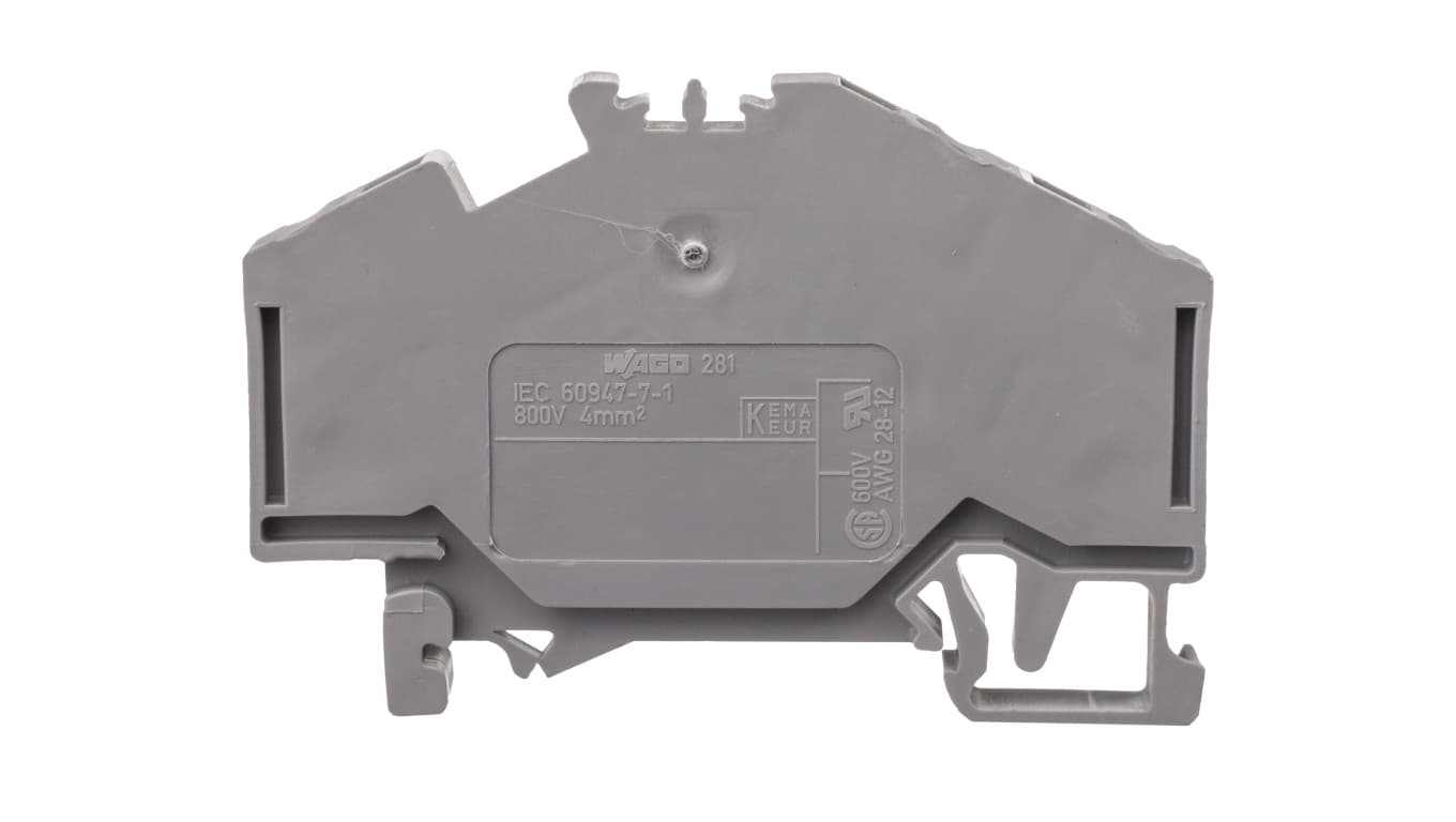 Złączka szynowa 3-przewodowa 4mm2 szara 281-631 /100szt./