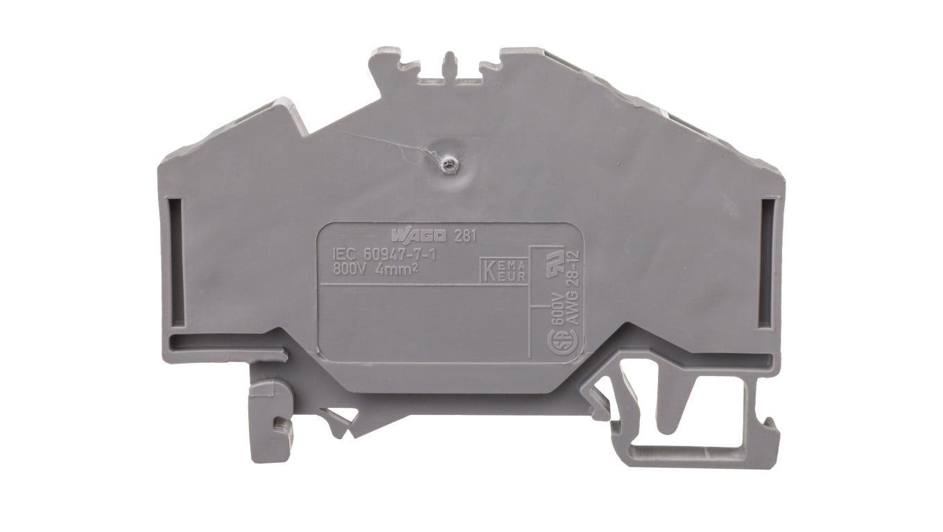 Złączka szynowa 3-przewodowa 4mm2 szara 281-631 /100szt./