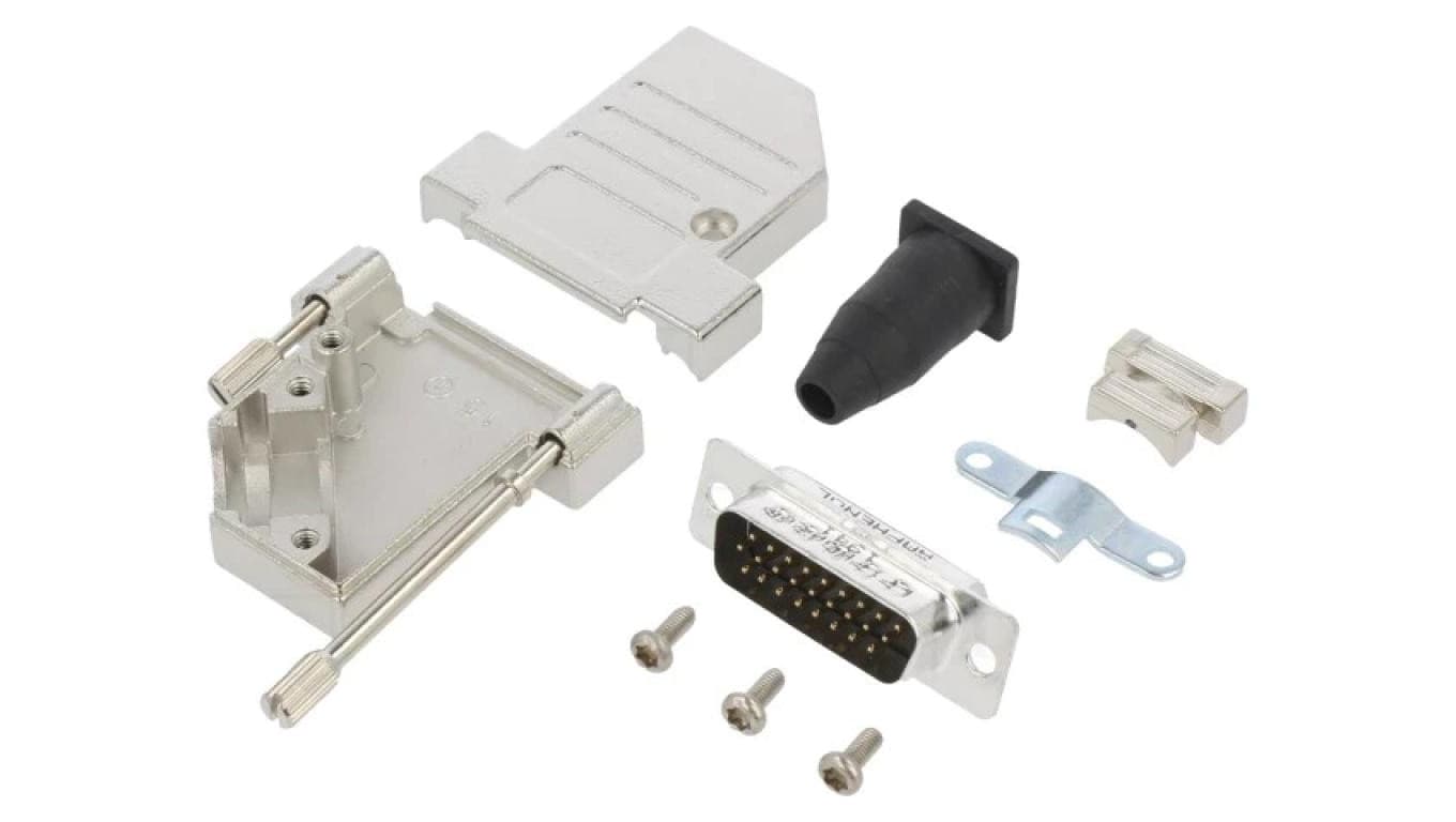 D-Sub HD -PIN 26 męskie kątowe 45 lutowanie na przewód L17DTSL15-RG-LJS-S+L717HDA26P