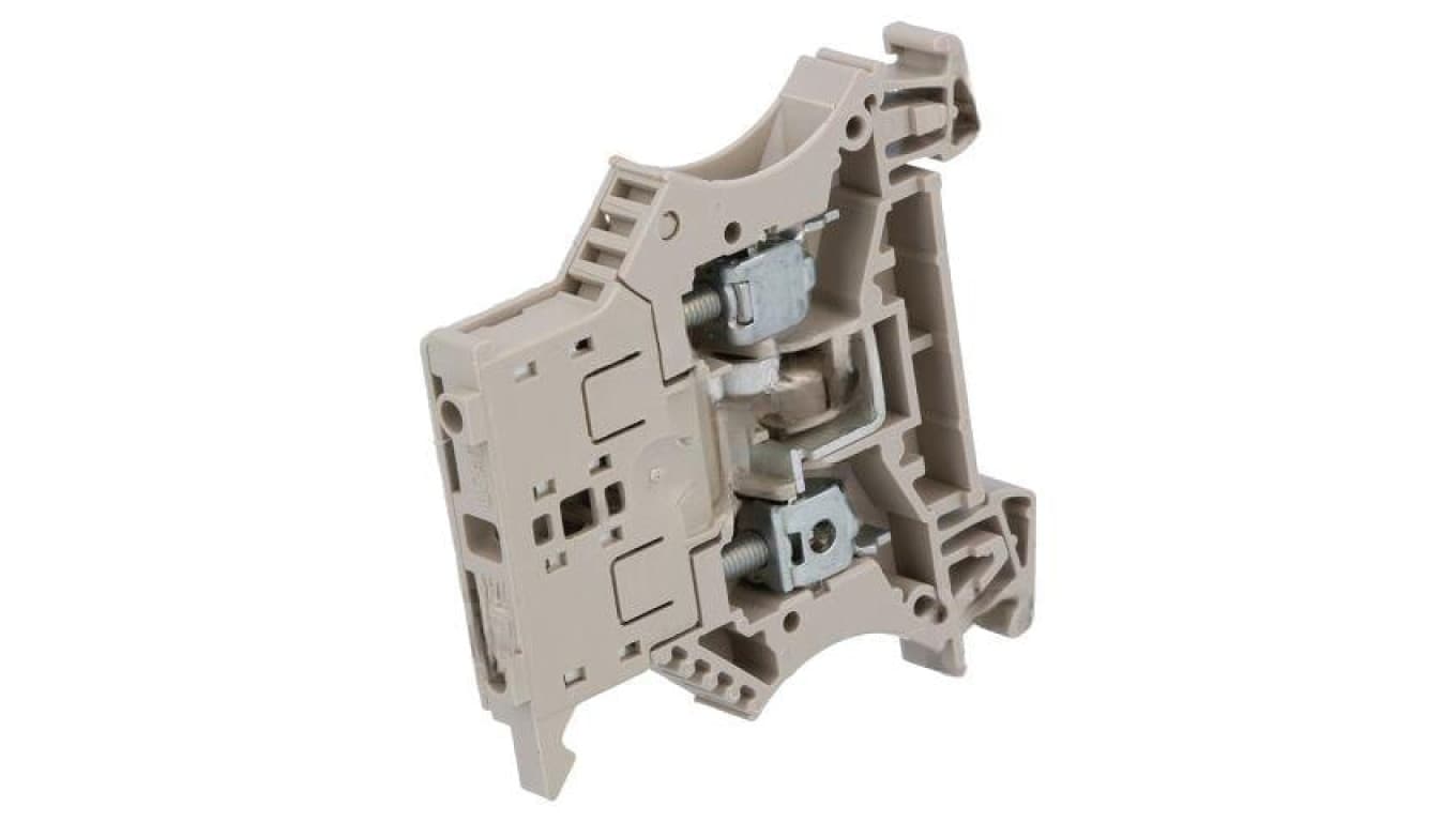 Złączka szynowa, 6,3A, 500V, zacisk śrubowy, beżowy, wemid, 6mm2 1011000000